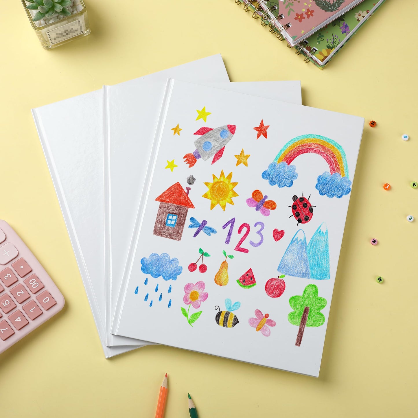 Mr. Pen- Blank Hardcover Books, 8.5 x 11 Inches, 40 Pages, 3 Pack, Blank Notebooks for Kids, Notebooks for Kids