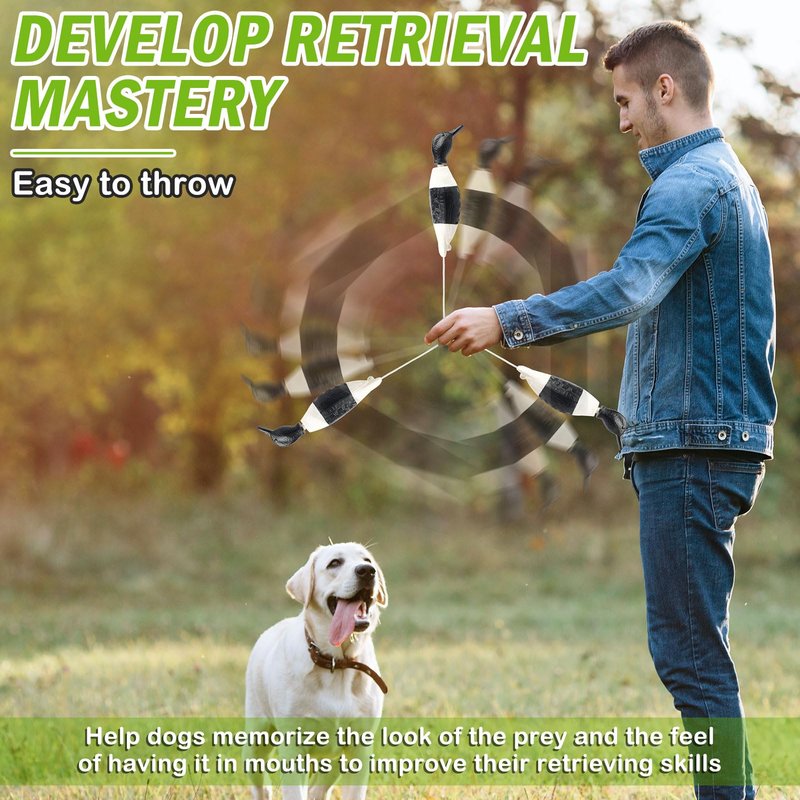 Archerest Dead Black and White Duck Dummy Bumper Toys for Waterfowl Hunting Retriever Dog Training, Floating Bird Dummy Trainer Outdoor Soft Durable Realistic Fowl