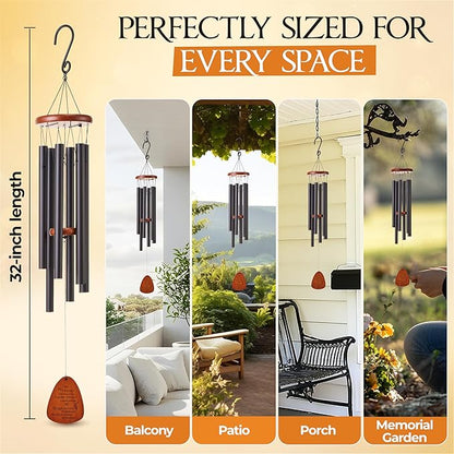 32 Inch Memorial Wind Chimes Outdoor, Sympathy Gifts for Loss of Loved One, Memorial Gifts for Loss of Mom, Sympathy Wind Chimes for Mother, Father, Brother, Sister