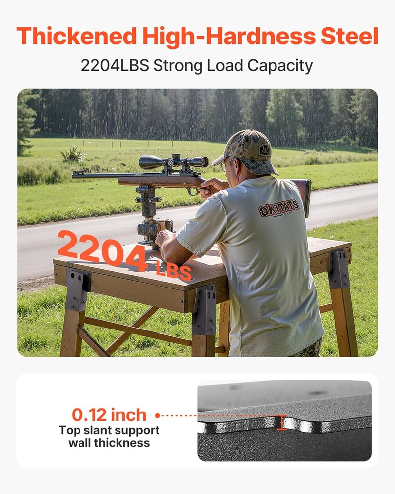 VEVOR Deer Blind Brackets - Heavy-Duty Steel Platform Brackets for Hunting Stands | 3.6x3.6 in, 2204 lbs Capacity, 4 Pcs