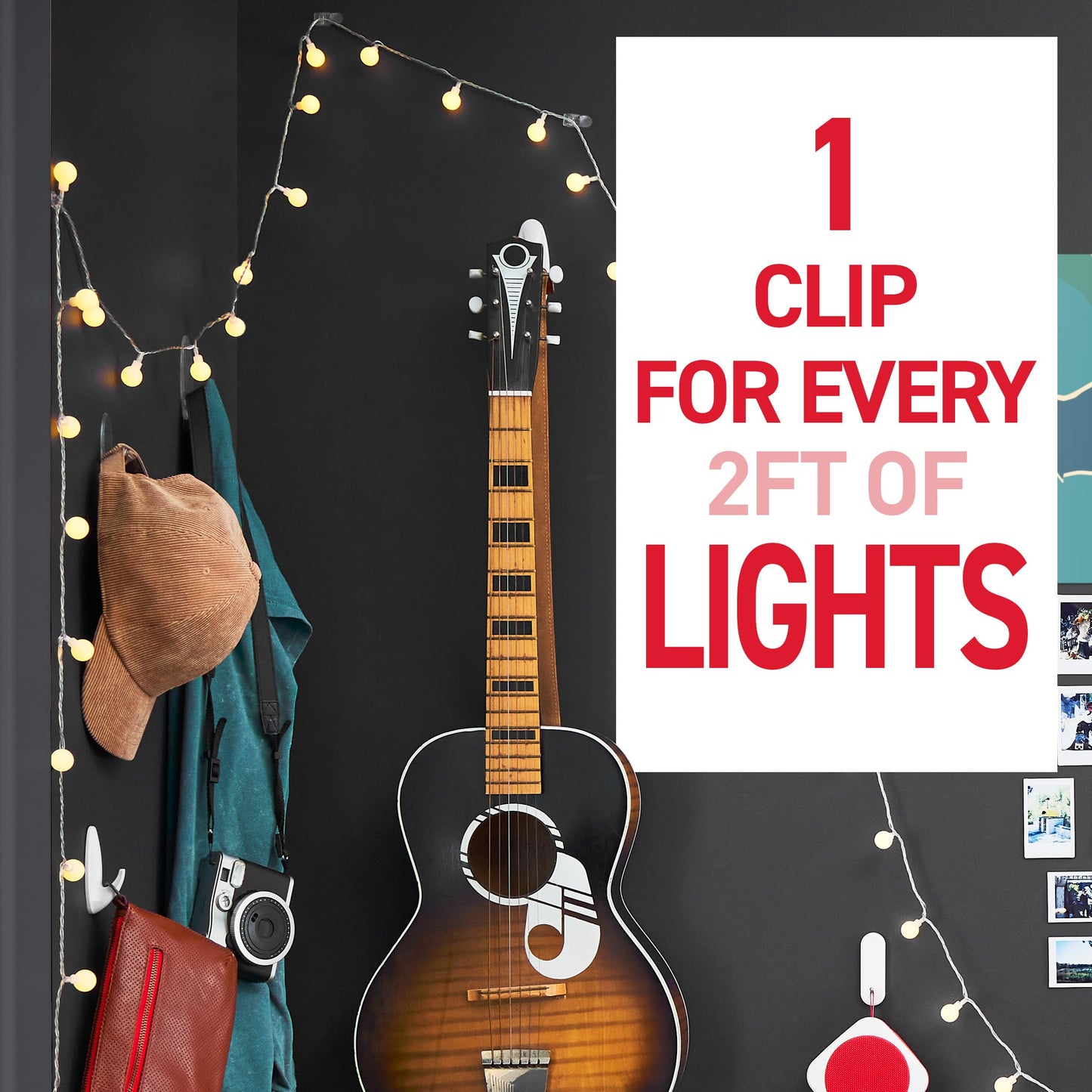 Command Clear Indoor Mini Light Clips Value Pack, 45 Clips, 54 Strips, Damage-Free String Light Hangers for Home, Room, Wall, Office, and Dorm Decor, Great for Cable Management, Holds up to 0.3 lb