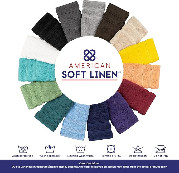 American Soft Linen Luxury 6 Piece Towel Set, 2 Bath Towels 2 Hand Towel 2