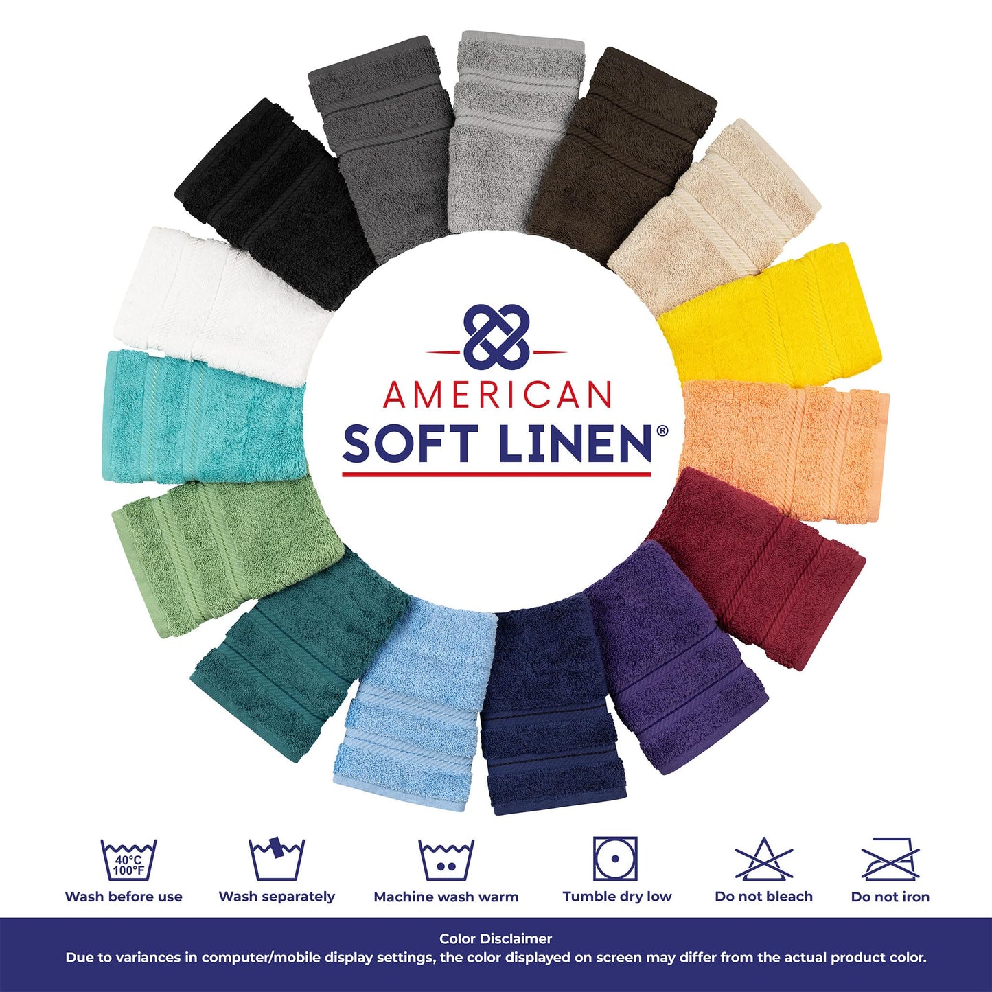 American Soft Linen Bath Rug, 17 in 24 in 100% Cotton Bath Mats Rugs for Bathroom, Slip Reducer Washable Shaggy Form Area Rugs, Navy Blue Bath Rug