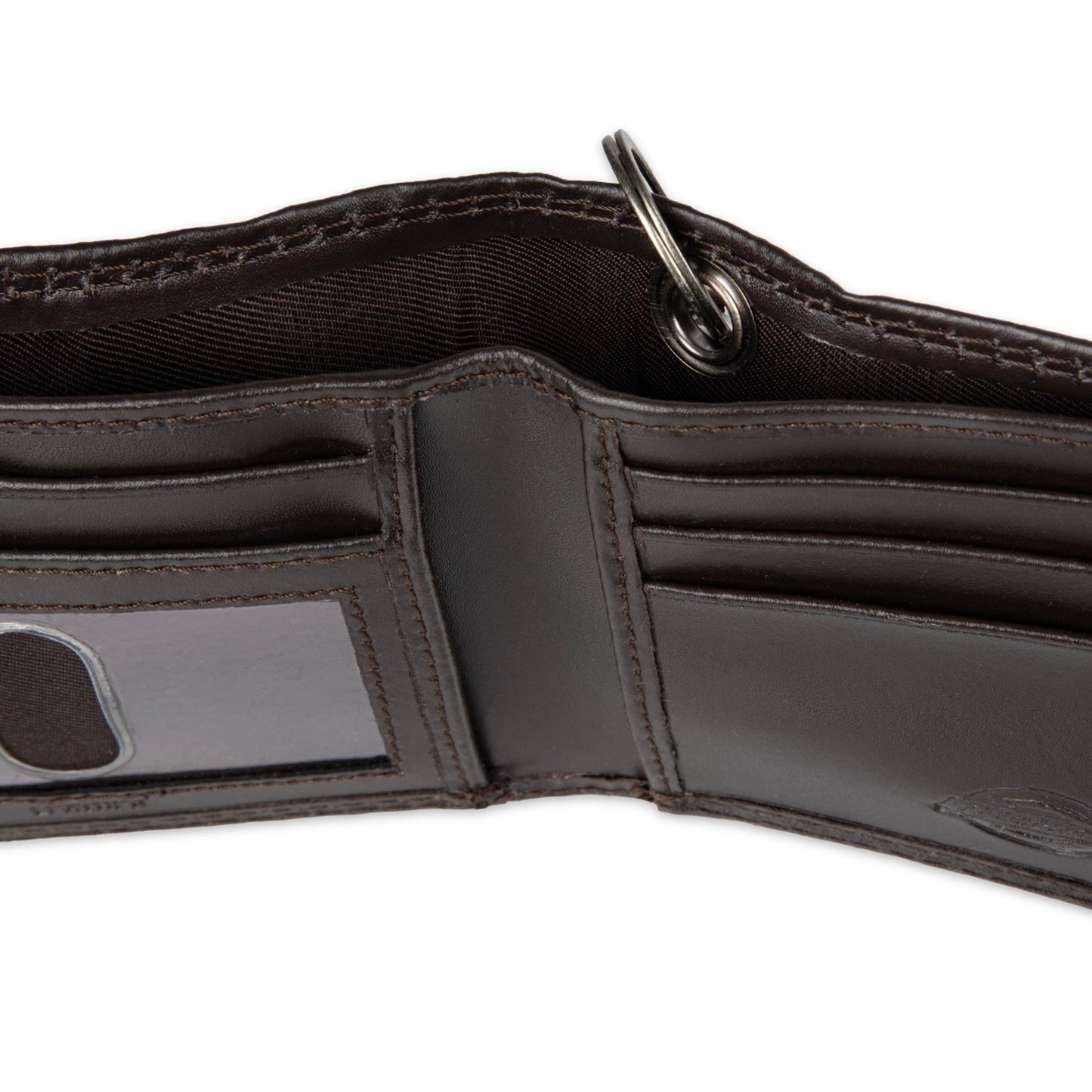 Dickies Mens RFID Everyday Leather Bifold Chain Wallet, Brown, One Size