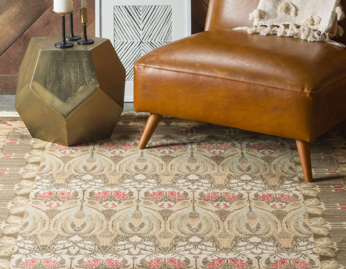 Unique Loom Edinburgh Collection Area Rug - Canmore (6' 1" x 9' Rectangle, Brown/ Light Blue)