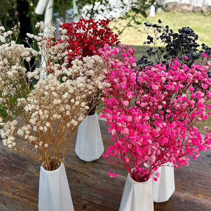 Dried Babys Breath Flowers Bouquet-17 Inch 2500+ Black Dried Flowers, Natural Dry Flowers for Wedding Flowers, Table Vase Decor, DIY Wreath Floral, Home Office Party Garden Decoration