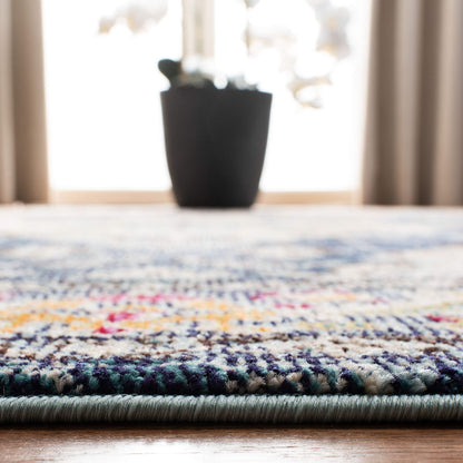 SAFAVIEH Monaco Collection Area Rug - 10' x 14', Navy & Light Blue, Non-Shedding & Easy to Clean, Distressed Medallion Design, Ideal for Living Room, Bedroom, Dining Space (MNC243N)