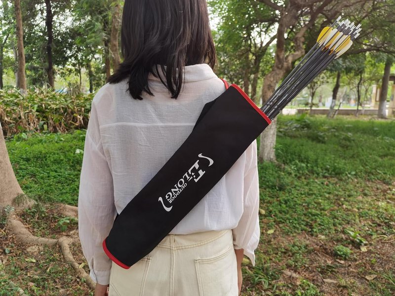 Archery Hip and Back Quiver for Arrows - Adjustable Black Arrow Holder with Padded Strap | Ideal for Kids & Adults