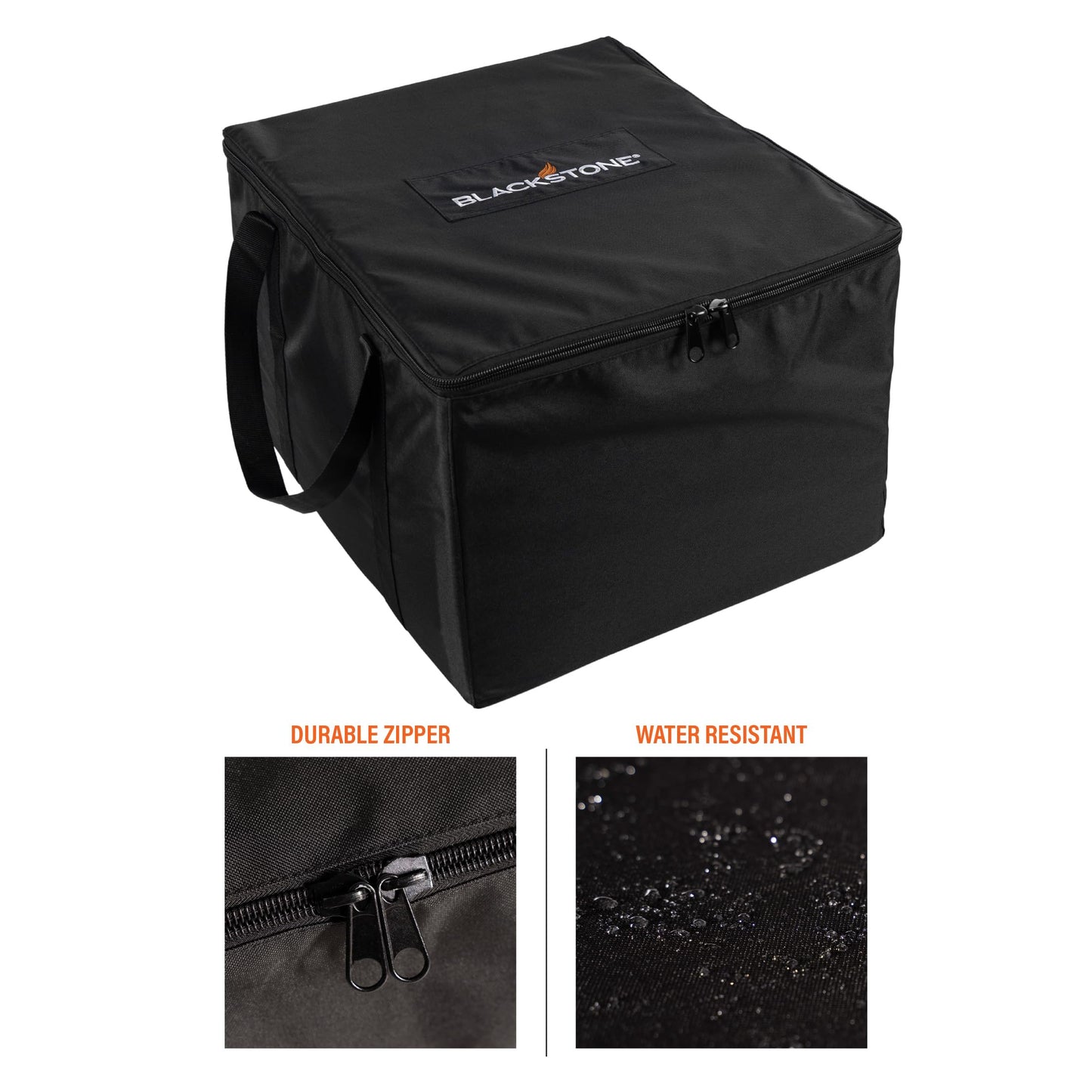 BLACKSTONE 5486 Tabletop Griddle Carry Bag for 17 Inch Griddle with Hood Or Hard Cover - Portable BBQ Grill Griddle Carry Bag for Travel - 600D Heavy Duty Weather-Resistant Cover Accessories, Black
