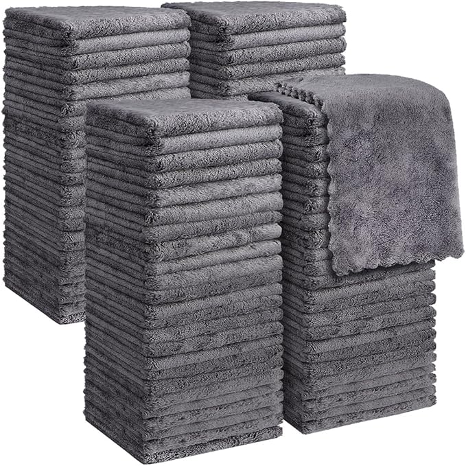 Orighty Washcloths 96 Pack, Ultra Soft Face Cloths 12 x 12 inch, Absorbent &