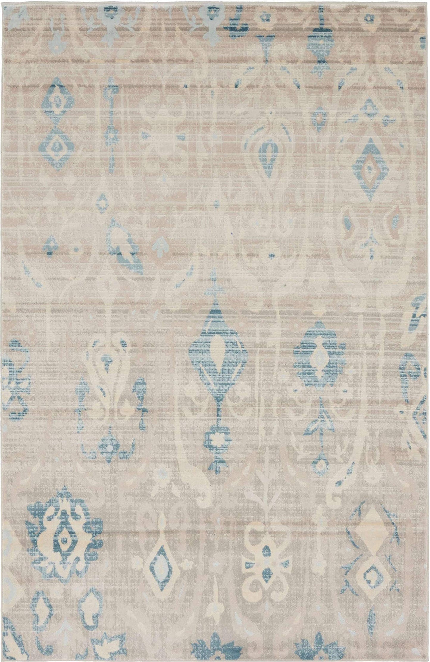 Unique Loom Paris Collection Pastel Tones Traditional Distressed Dark Gray Area Rug (4' 0 x 6' 0)