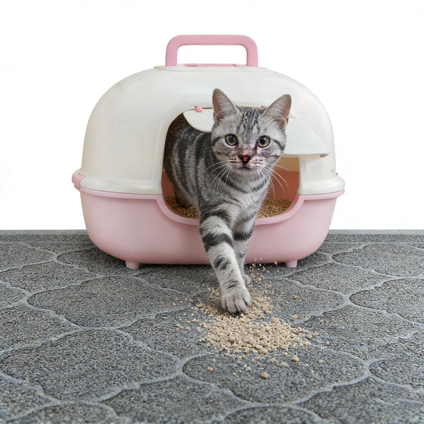 PETUPPY Cat Litter Mat Traps Litter from Litter Box XL Size 47"X36" Durable Trapping Rug, Non-Slip and Waterproof, Easy to Clean