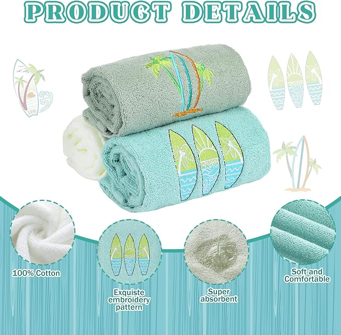 3 Pack Summer Surfboard Hand Towels