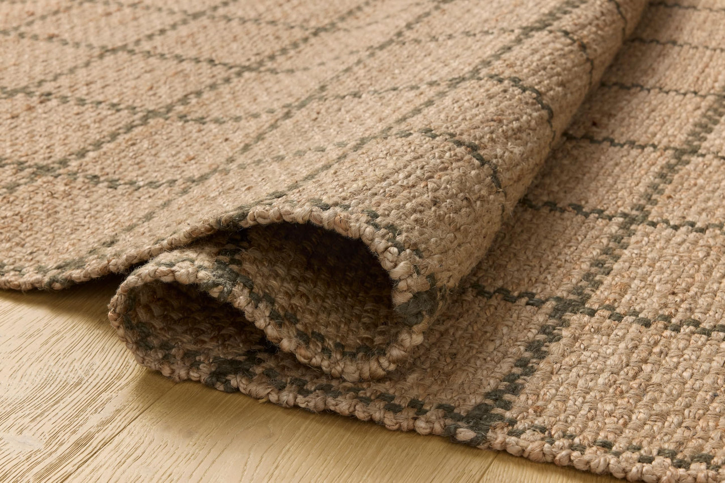 Loloi Chris Loves Julia Fletcher Collection FLE-01 Natural/Olive 5'-0" x 7'-6", .37" Pile Height, Area Rug