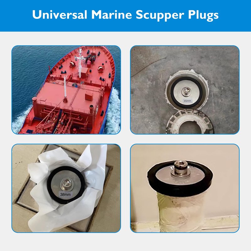 BOPOREAE Expandable Mechanical Seal, Cleanout Pipe Plug-Rubber Expansion Scupper Plug & Removable Stainless Steel Allen Wrench Handle, 1-5/16 to 1-9/16 in Sewer Cap Cover, Winterizing Pool Boat Plugs