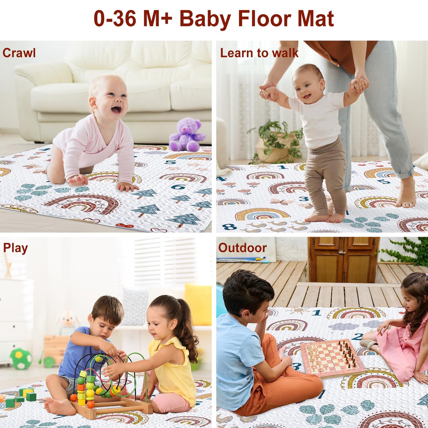 Boho Rainbow 50x50 Play Mat for Playpen