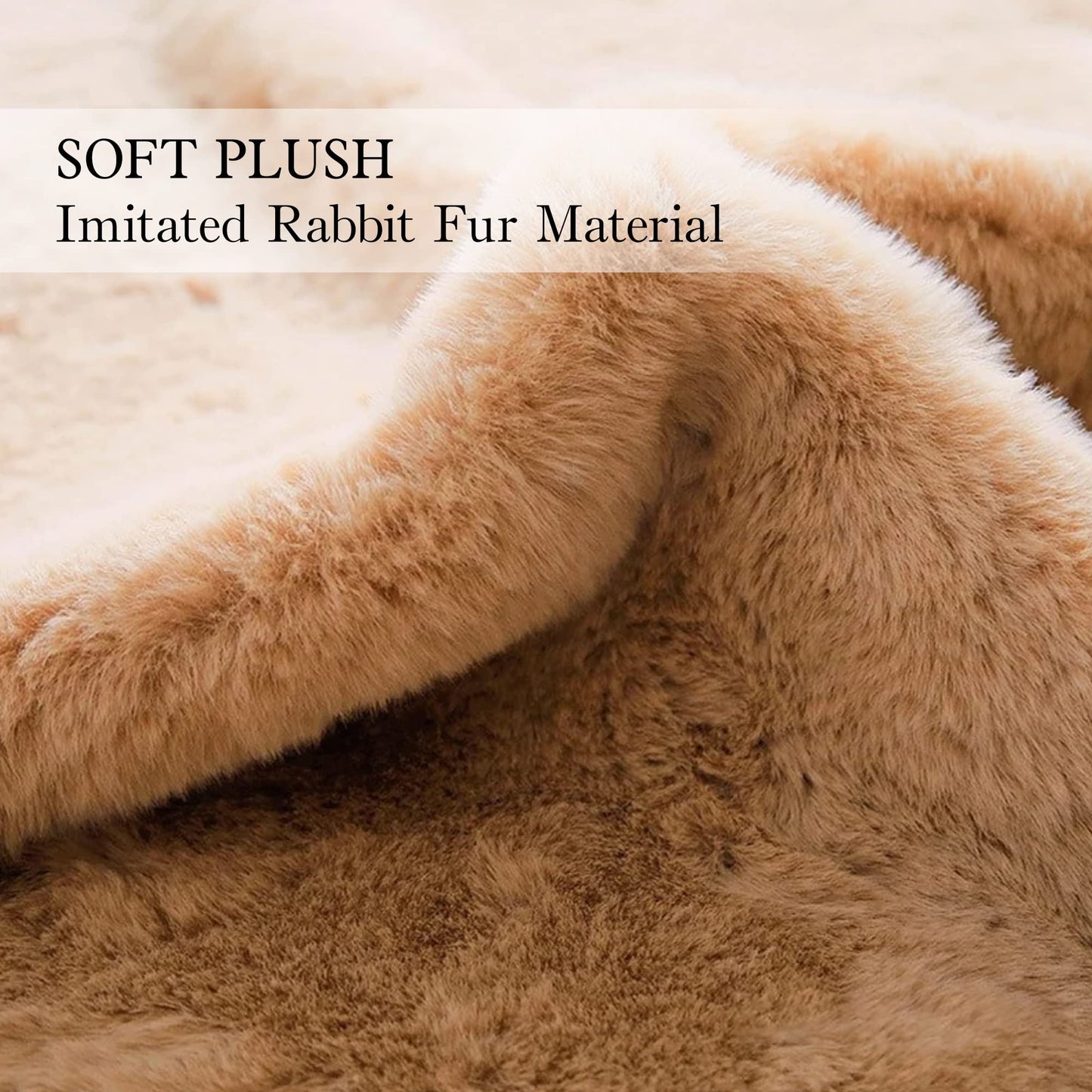 TENNOLA 2.5x3.4 ft Small Bear Soft Fluffy Rug, Shag Faux Sheepskin Fur Rug Fuzzy Shaggy Area Rug Cute Plush Carpet for Nursery Kids Girls Bedroom Room Aesthetic Living Room Floor Home Decor, Brown
