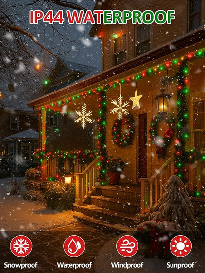 Upgraded 250 LED C6 Connectable Christmas String Lights Red and Green, 82FT Waterproof Christmas Twinkle Light Outdoor, Plug in Fairy Lights Indoor with 13 Modes & Timer for Christmas Tree Decorations