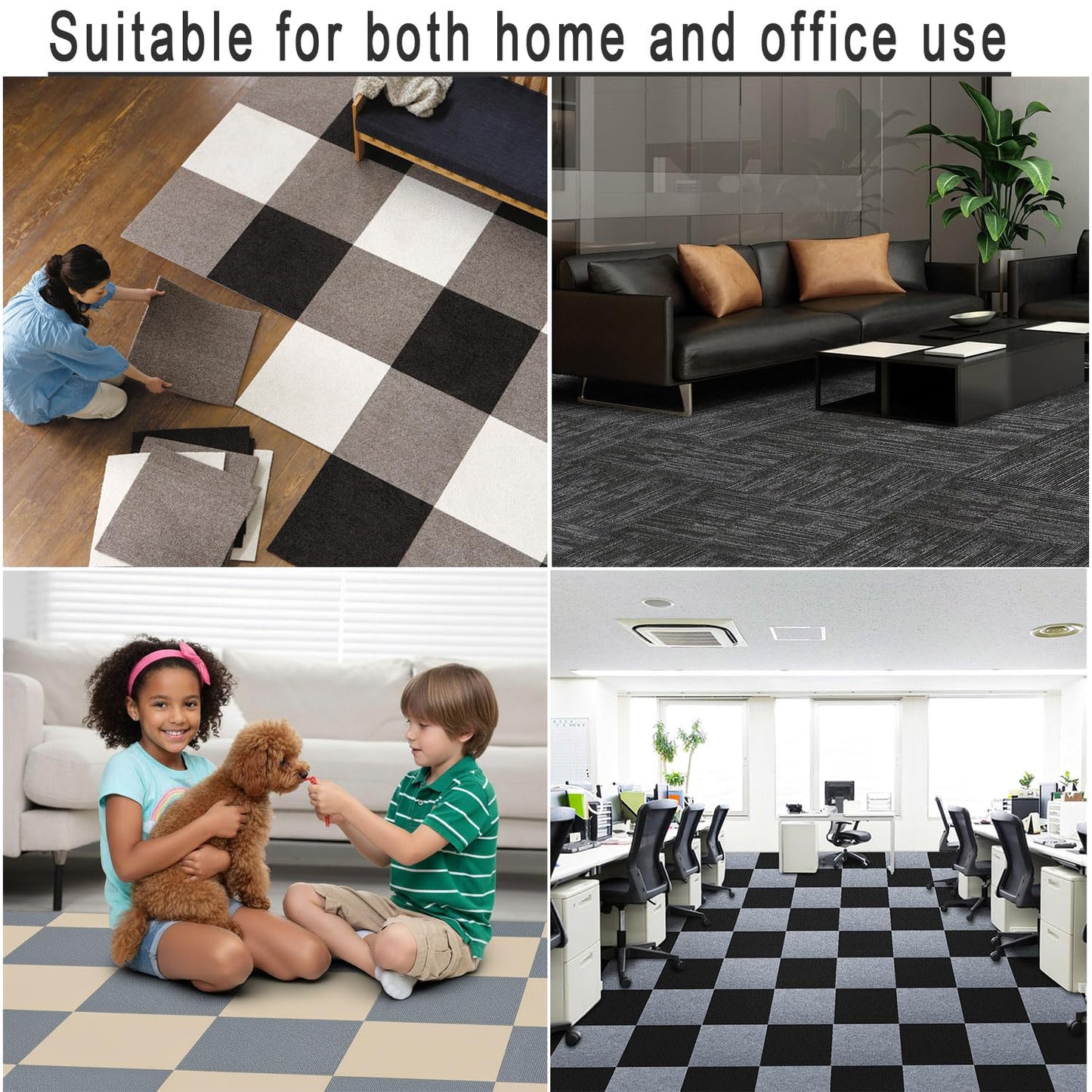 Carpet Tile Tape, 4" x 4"Carpet Square Adhesives Tabs That Creates a Floating Floor 420 tabs per Pack