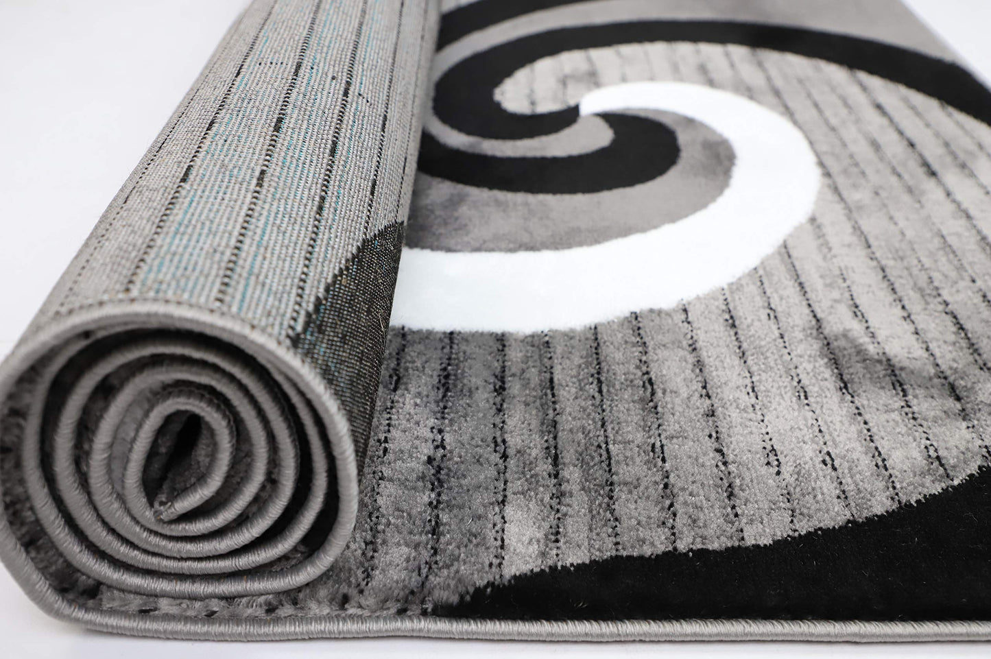 GLORY RUGS Modern Area Rug 5x7 Black Gray Modern Carpet Bedroom Living Room Contemporary Dining Accent Sevilla Collection 4817A (Grey Black)