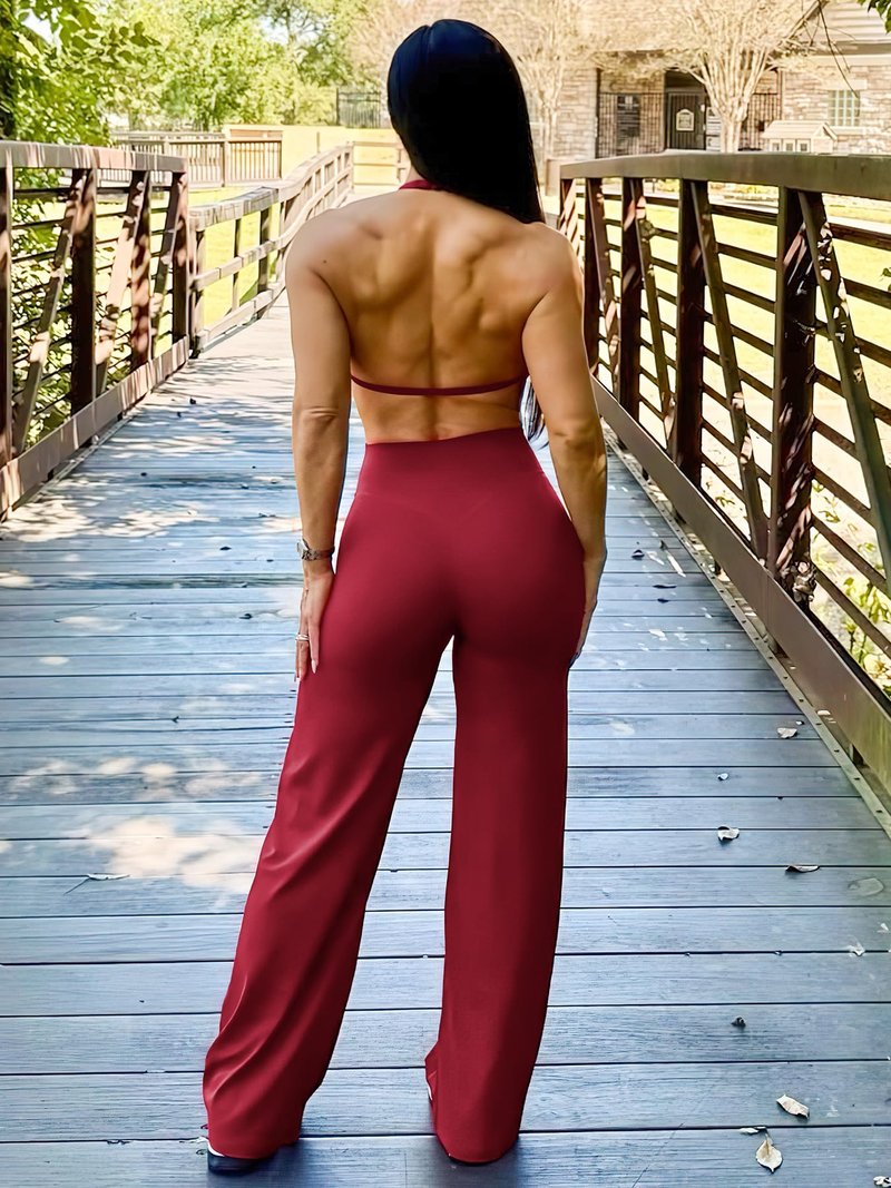 YEOREO Workout Leggings Womens No Front Seam Straight Leggings 31.5" High Waist Buttery Eddiy Gym Yoga Pants Ancora Red S