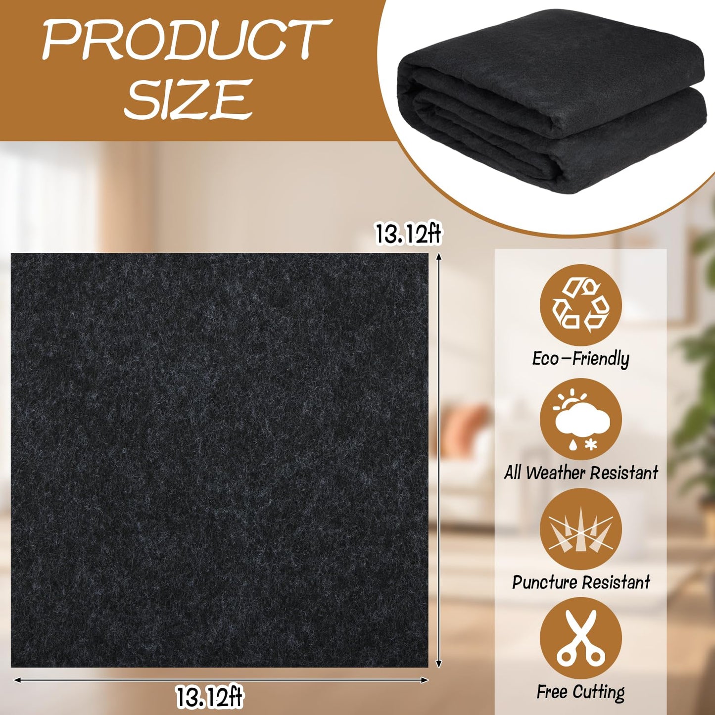HFYZZ 13x13 ft Outdoor Gazebo Mat, Waterproof Thickened Outdoor Patio Gazebo Tent Rugs Foldable Floor Blanket for Gazebo Picnic Hiking Lawn Outdoor Supplies Garden