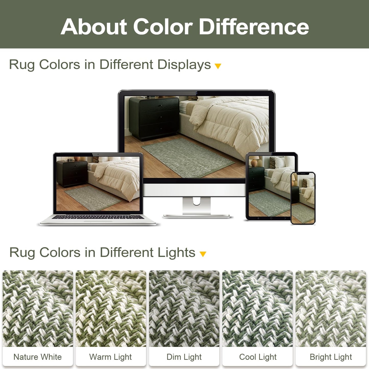 LEEVAN Washable Kitchen Rugs 3x5, Green Bedroom Rug, Cotton Woven Entryway Rug, Modern Braided Door Mat, Farmhouse Living Room Rugs, Reversible Carpet for Laundry Room Front Porch Outdoor Doormat