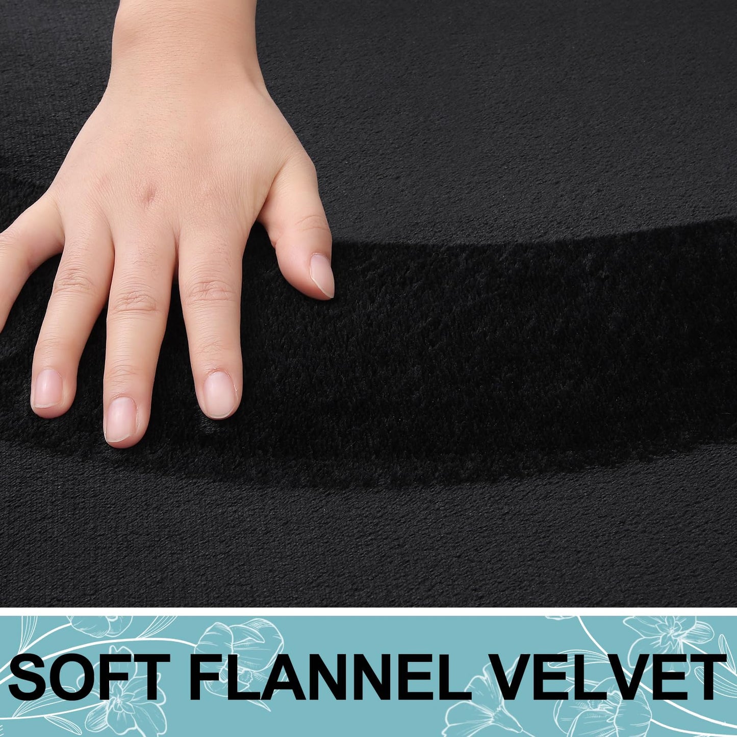 Smiry Memory Foam Toilet Rugs U-Shaped 24x20, Extra Soft Absorbent Non-Slip Contour Bathroom Rugs, Machine Washable Bath Mats for Toilet, Black