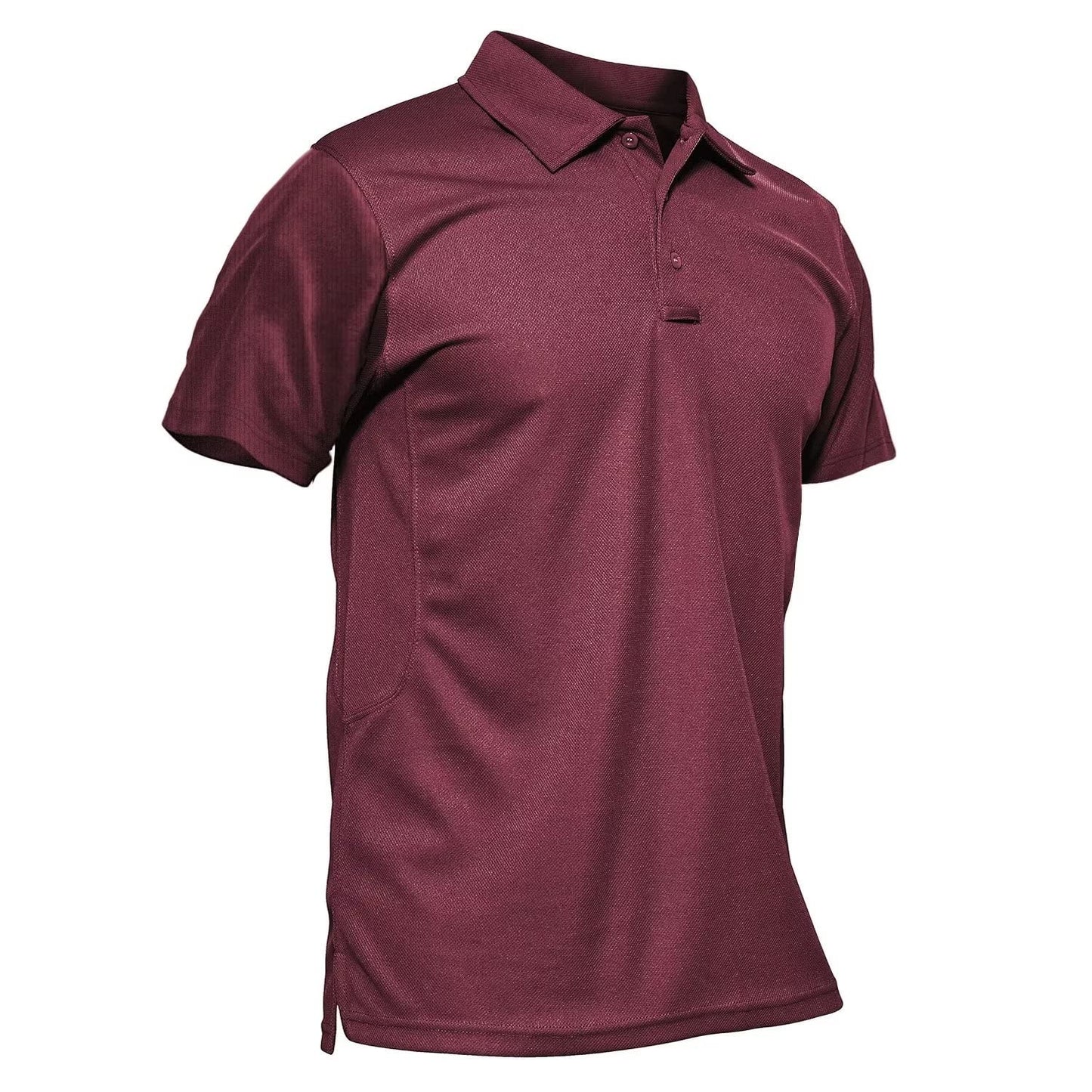 MAGCOMSEN Polo Shirts for Men Golf Shirts Quick Dry Collared Short-Sleeve Work Polo Performance Shirt Wine Red L