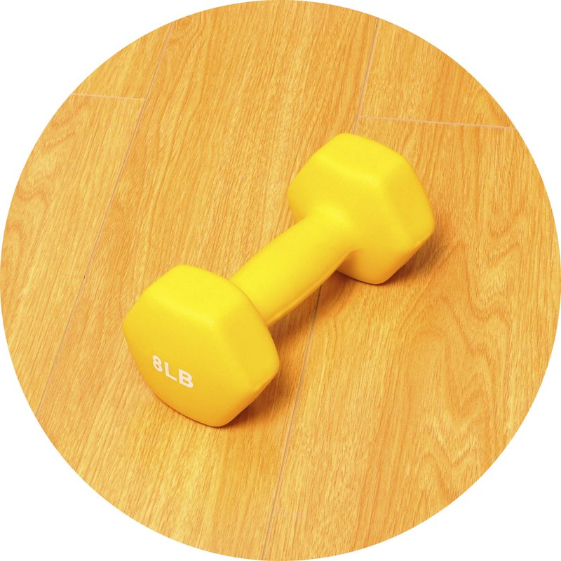 Fitvids BalanceFrom Set of 2 Neoprene Coated Non-Slip Grip Dumbbell Weights, Yellow