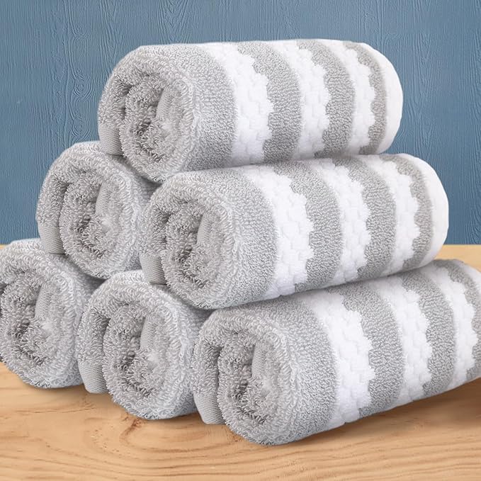 Striped Washcloths for Bathroom