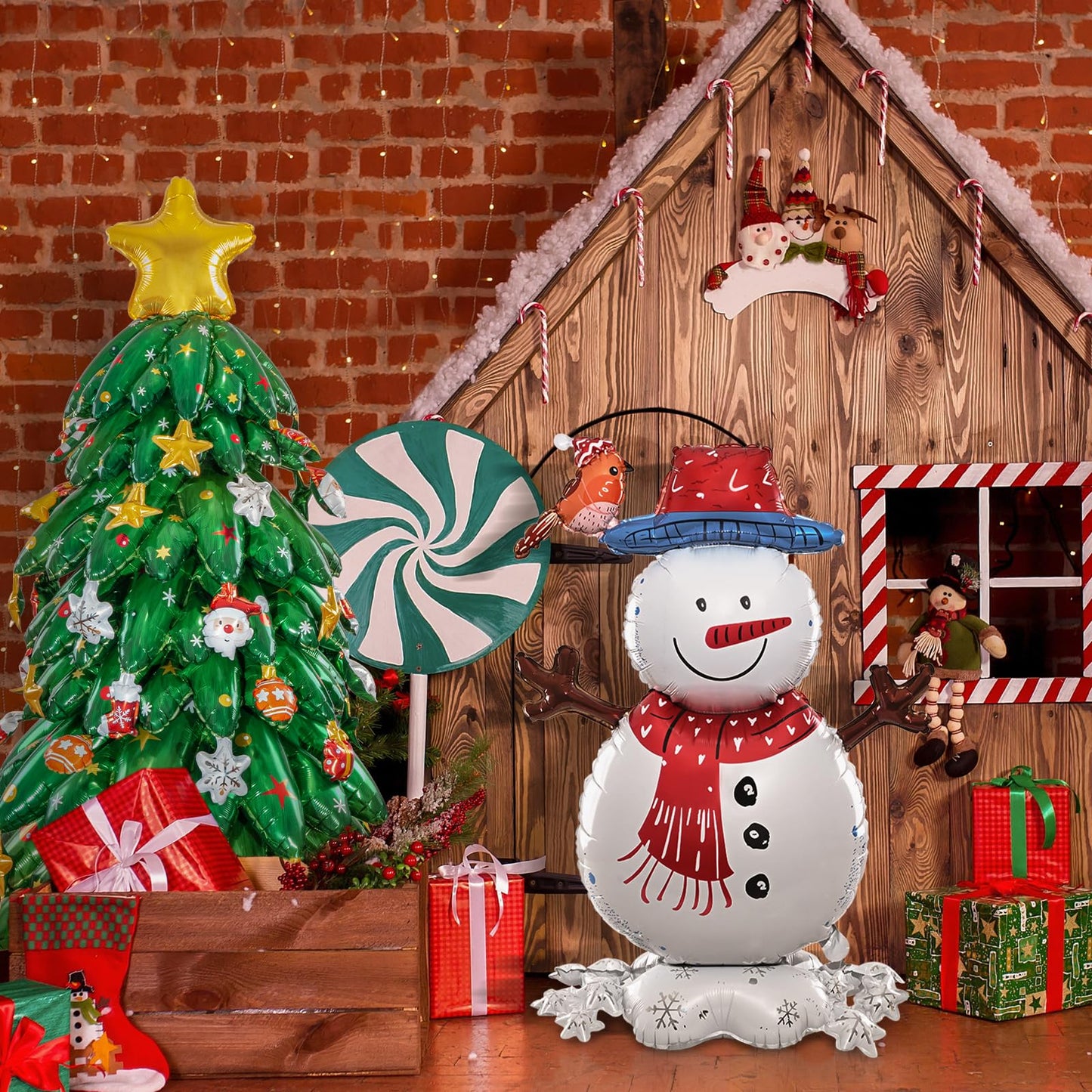 Merry Christmas Party Decorations : Christmas Party Supplies with Santa Claus, Snowman, & Christmas Tree Balloons for Festive Holiday Celebrations