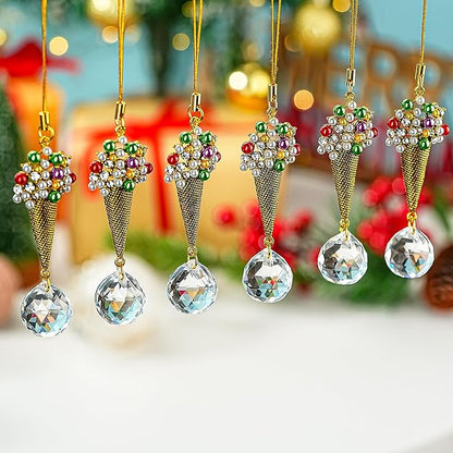 H&D HYALINE & DORA Ice Cream Christmas Decorations Ornaments 6pcs Christmas Tree Hanging Ornaments Gift Ice Cream Pendant Set for Xmas New Year Easter Birthday Home Party Supplies