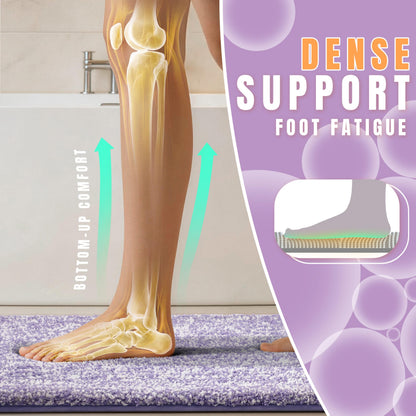 Yimobra Cushioned Anti-Fatigue Bathroom Rug, Bath Mat Non Slip Washable, Dense Soft Microfiber for Bathroom Sink, Shower, Tired Feet Comfort, Absorbent, 24" X 17", Purple and White