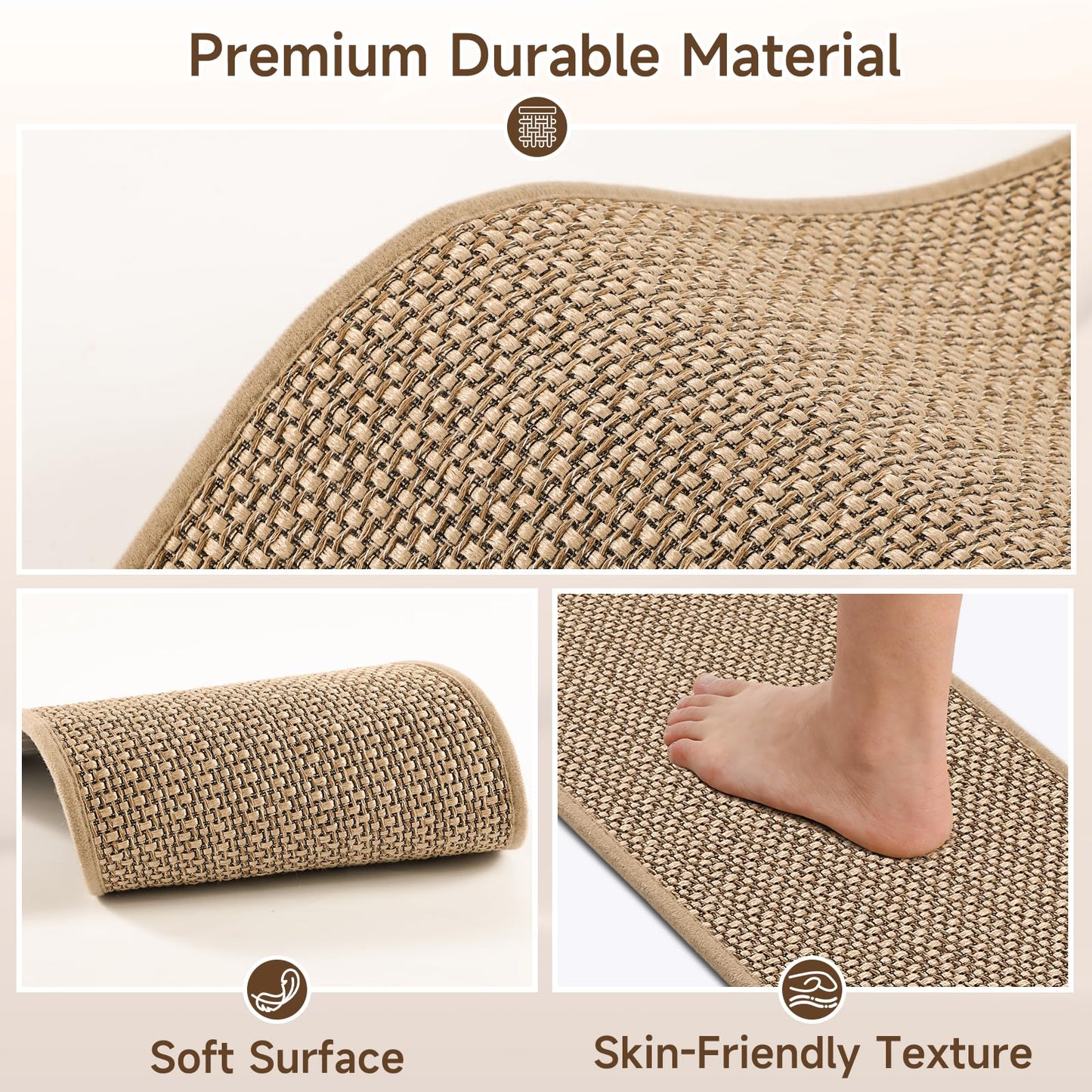 Carpet Stair Treads for Wooden Steps Indoor, 8x30 Inch Non-Slip Stair Runner & Treads for Wooden Steps with Reusable Adhesive -15-Pack (Beige), Safe for Kids, Elders, Pets