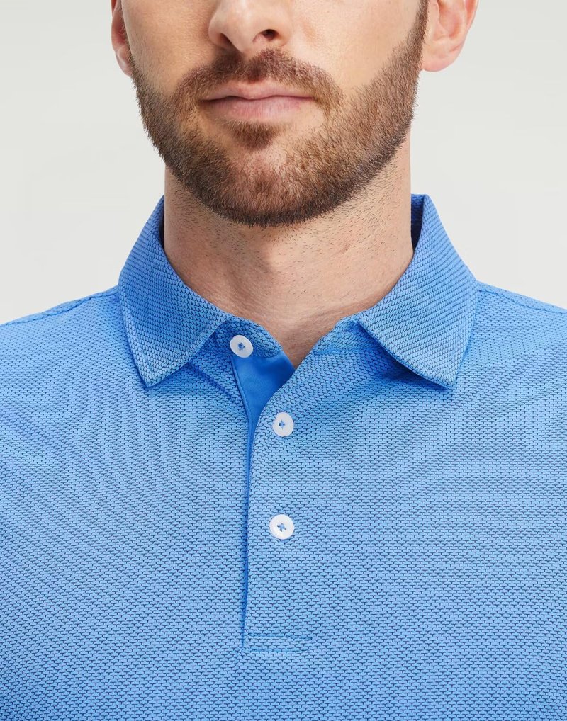 M MAELREG Mens Golf Shirts Short Sleeve Performance Moisture Wicking Dry Fit Collared Jacquard Polo Shirts for Men