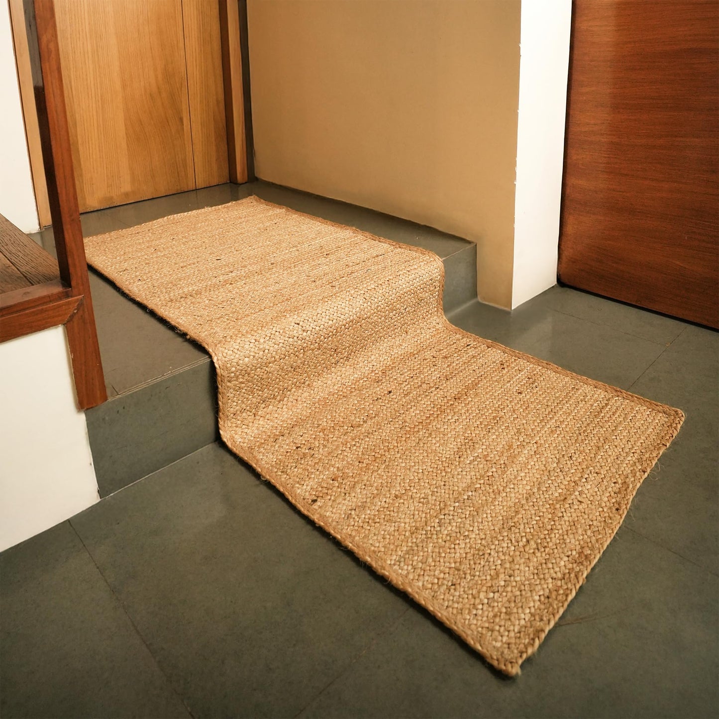 Eco Living Jute Runner Rug 2x5, Handwoven Braided Jute Kitchen Runner Floor Carpet, Natural Jute Area Rug, Runners for Hallways, Kitchen, Entryway,Bedroom, Farmhouse Boho Indoor Outdoor Rug