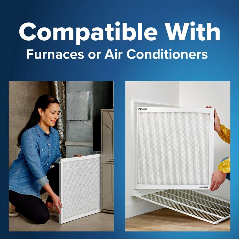 Filtrete 16x20x1 Air Filter MERV 5, 6-Pack AC Furnace HVAC, MPR 300 Basic Dust Defense, Pleated Electrostatic, Removes Lint