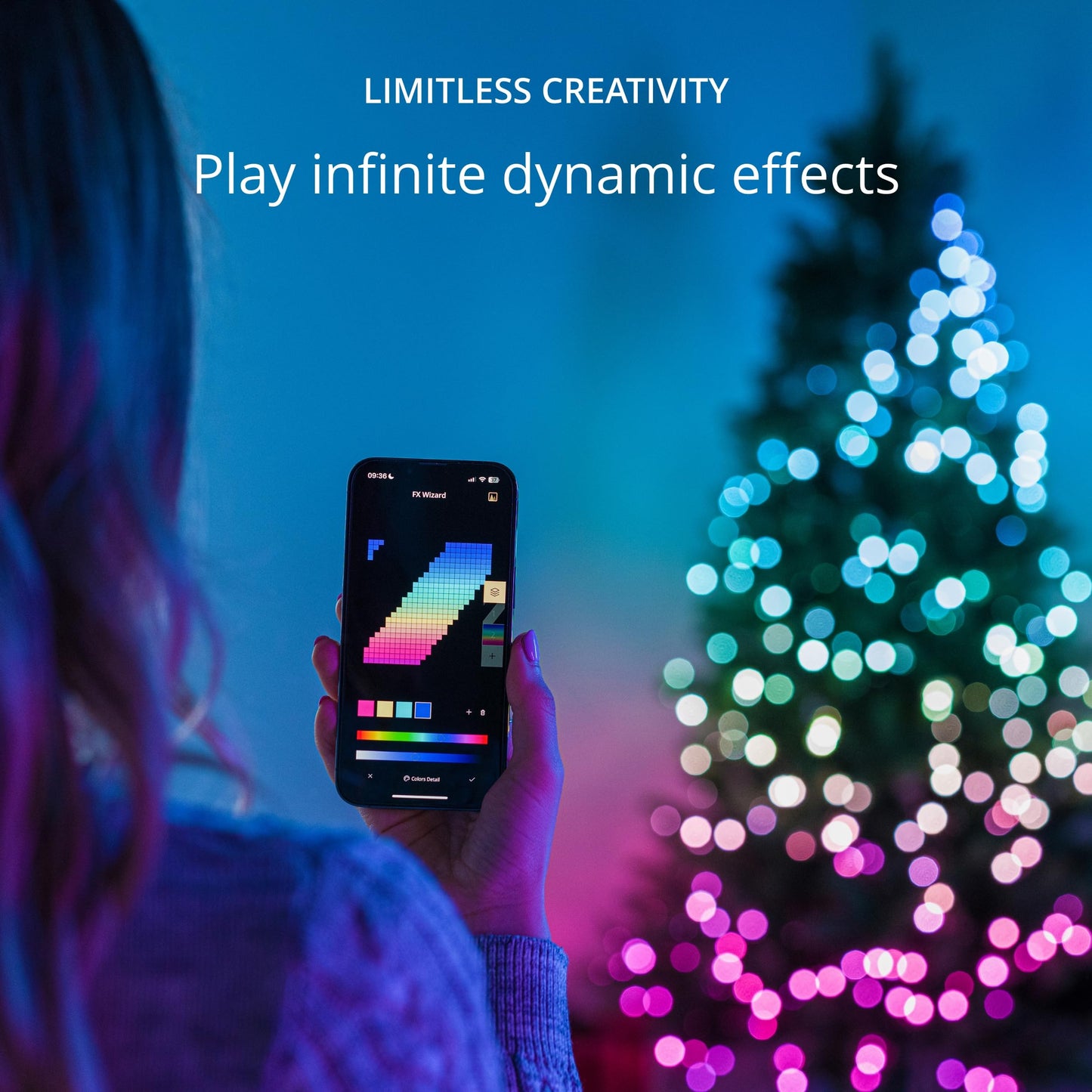 Twinkly Strings 100 LED RGB, LED Light String for in- and Outdoor, Smart LED Lights, Mappable LEDs, Compatible with Alexa and Google Home, IP44, Controlled by App, Green Wire, 8m