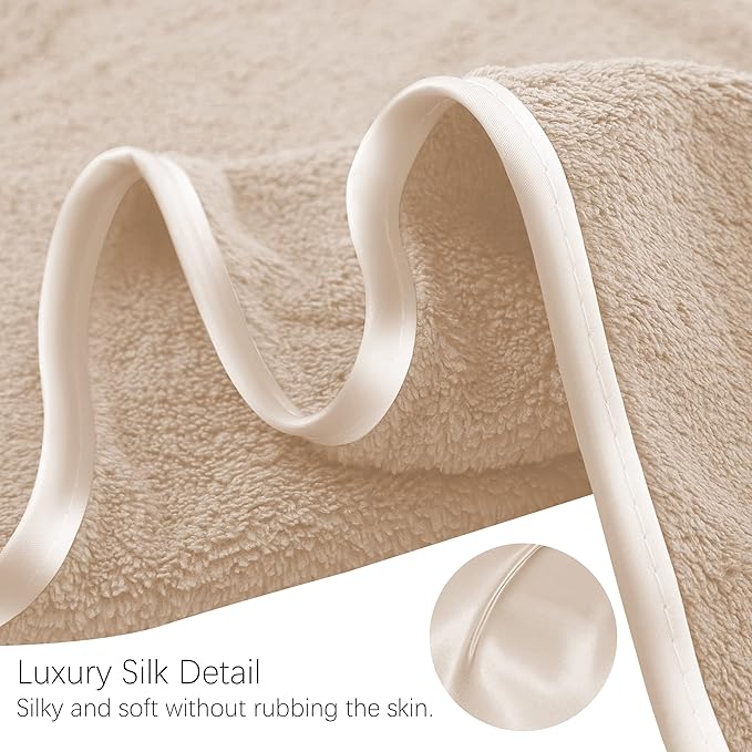 TENSTARS Silk Hemming Bath Towels