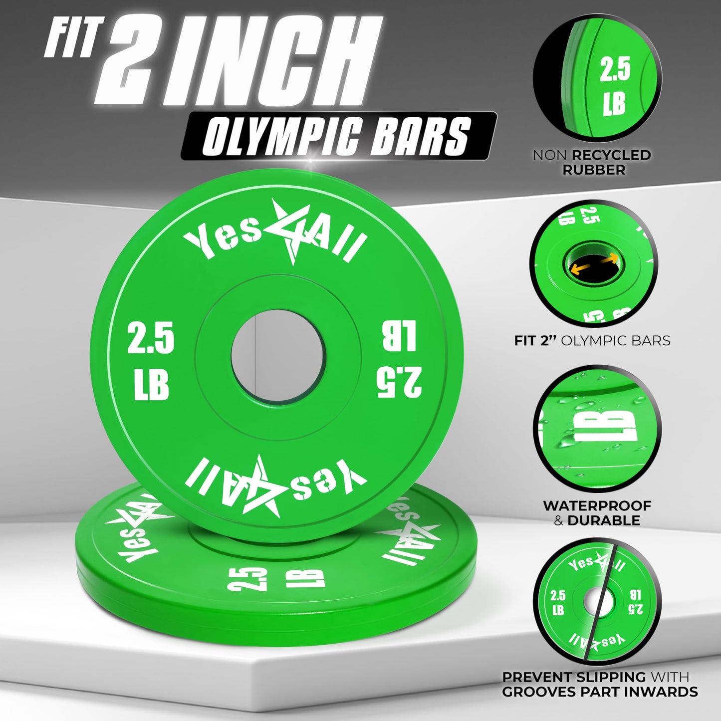 Yes4All Fractional Weight Plates Set, Available In Steel And Rubber, Set of 2/4/6 Plates in 1.25LB, 2.5LB, or 5LB Sizes, Micro Change Plates for Dumbbell and Olympic Barbell Weightlifting