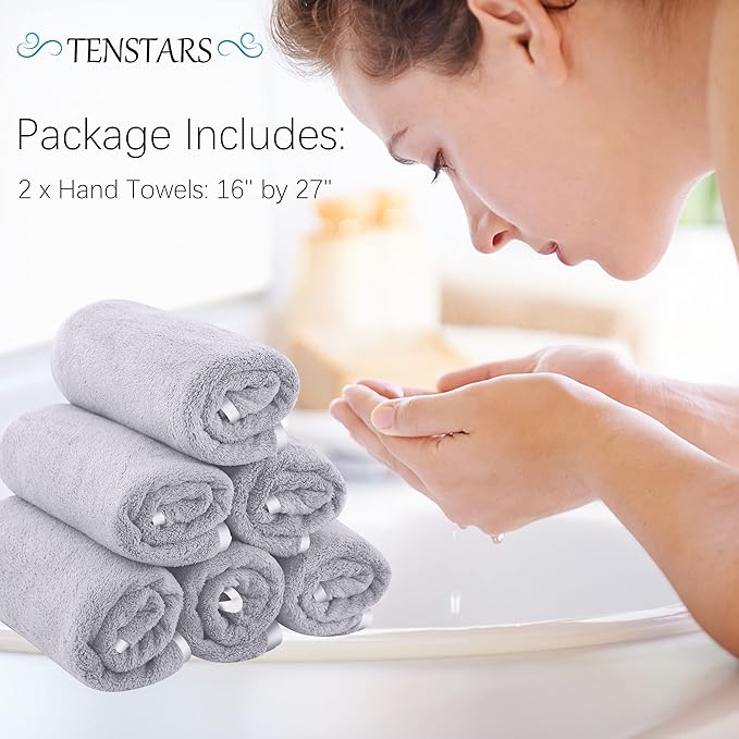 TENSTARS Silk Hemming Hand Towels