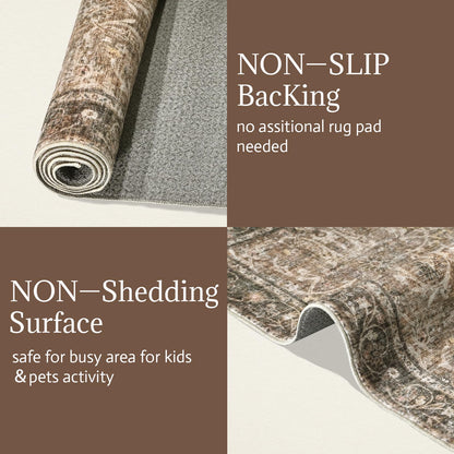 NoiFamo Machine Washable Entryway Small Area Rugs: Soft Non-Slip Low Pile Door Mat Indoor Entrance 2x3 ThrowRug for High-Traffic Areas Kitchen, Hallway, Farmhouse Decor