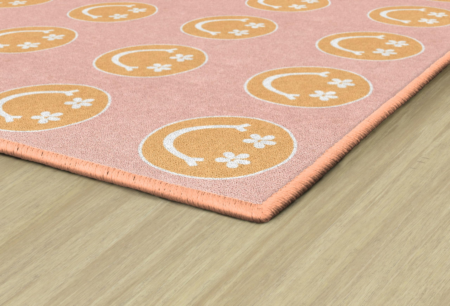 Flagship Carpets Good Vibes Happy Faces Children's Classroom Décor Area Rug for Schools, Durable and Fun for Learning Centers, Daycares and Preschools, 5' X 7'6"
