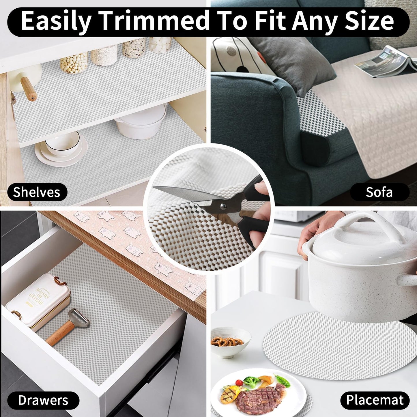 FestiCorp Non Slip Rug Pads 2x3 Ft Non Skid Rug Pad Gripper, Anti-Slip Carpet Rug Mats for Under Rugs and Hard Surface Floors