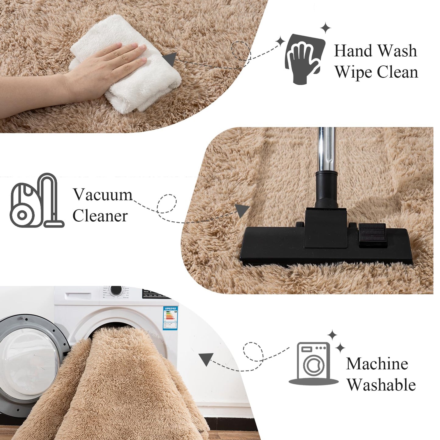 Lairep Large Area Rugs for Living Room Bedroom, 4x6 Feet Beige Fluffy Shag Rugs, Ultra Soft Shaggy Plush Fuzzy Modern Indoor Throw Floor Carpet for Kids Girls Boys Dorm Nursery Home Decor Aesthetic