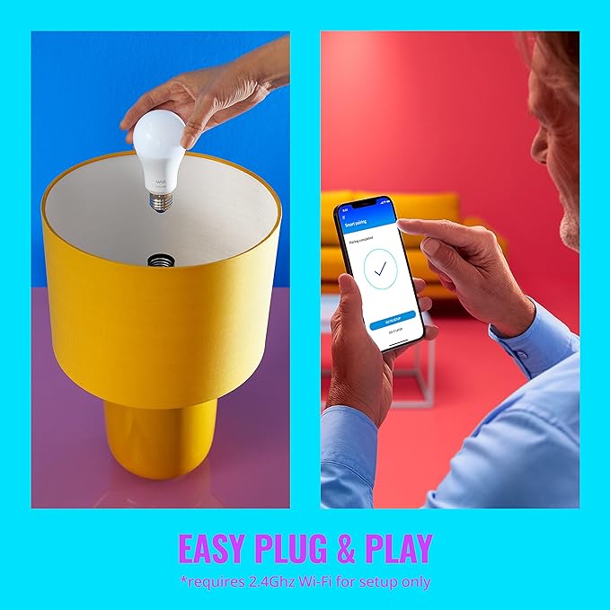 WiZ Clear 60W A19 Tunable White Filament LED Smart Bulb - Pack of 1 - E26- Indoor - Connects to Your Existing Wi-Fi - Control with Voice or App + Activate with Motion - Matter Compatible