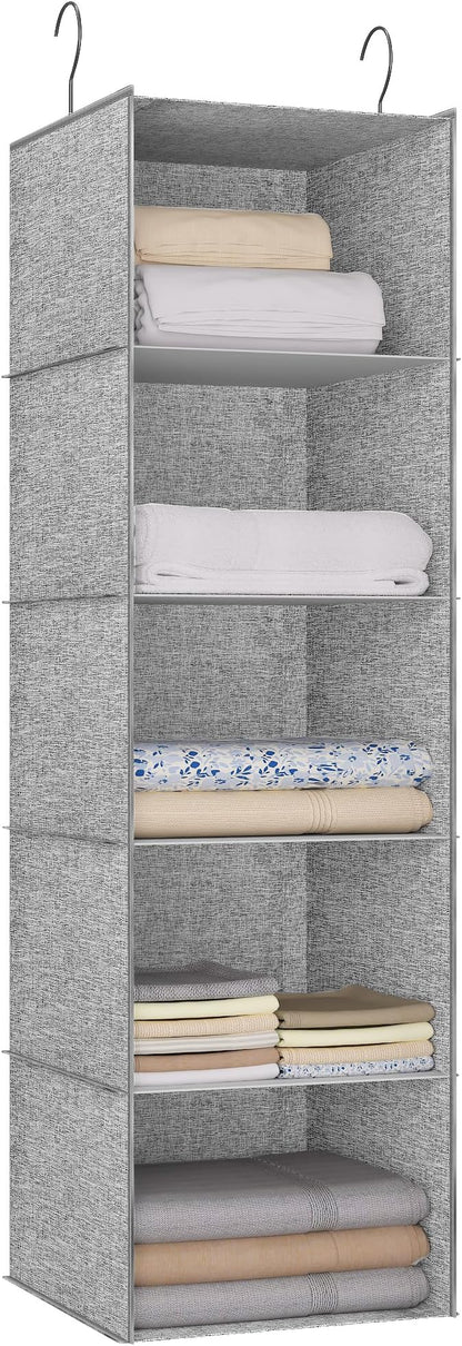 5-Shelf Hanging Storage Closet Organizer, Linen Rv Storage and Organization