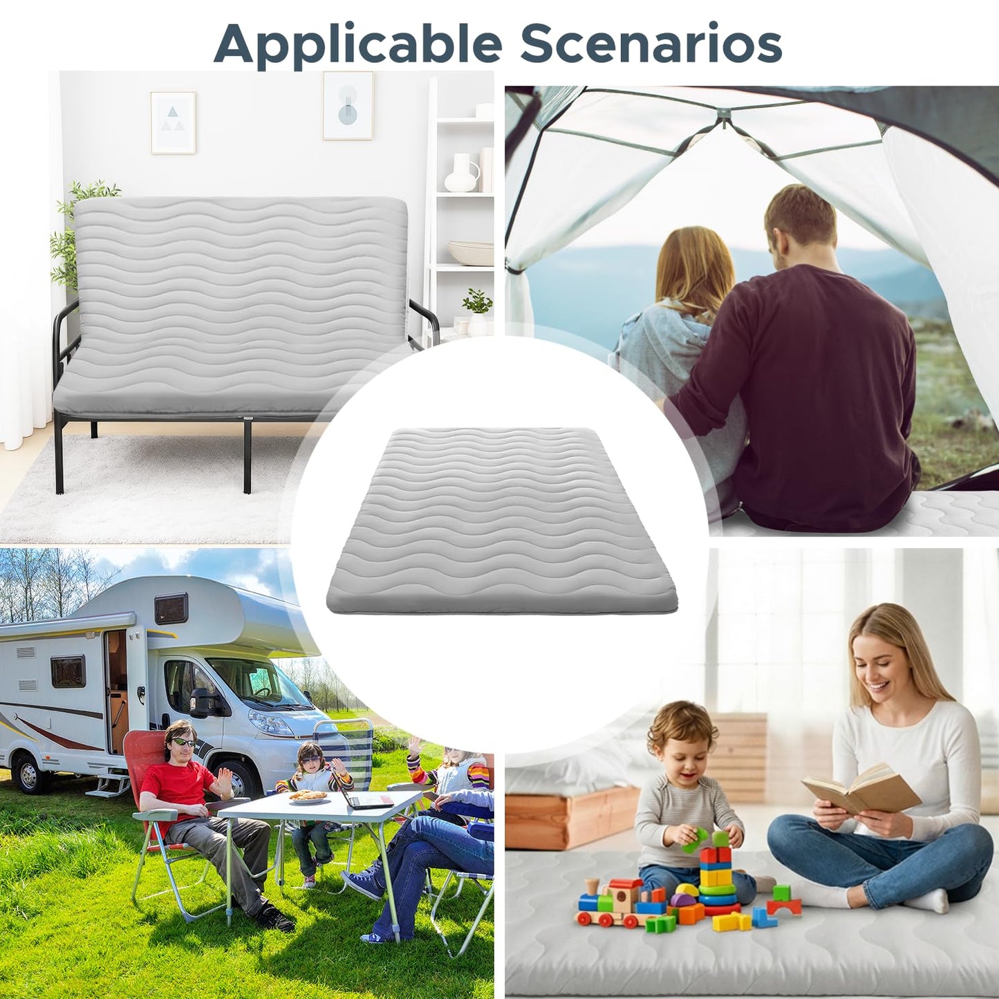 Japanese Futon Floor Mattress, 100% High Density Comfortable Foam, 3.5" Thicken Foldable Mattress Tatami Mat Sleeping Pad, Ideal for Comfort and Support, Kids Floor Lounger Pillow Bed Sofa (Twin）