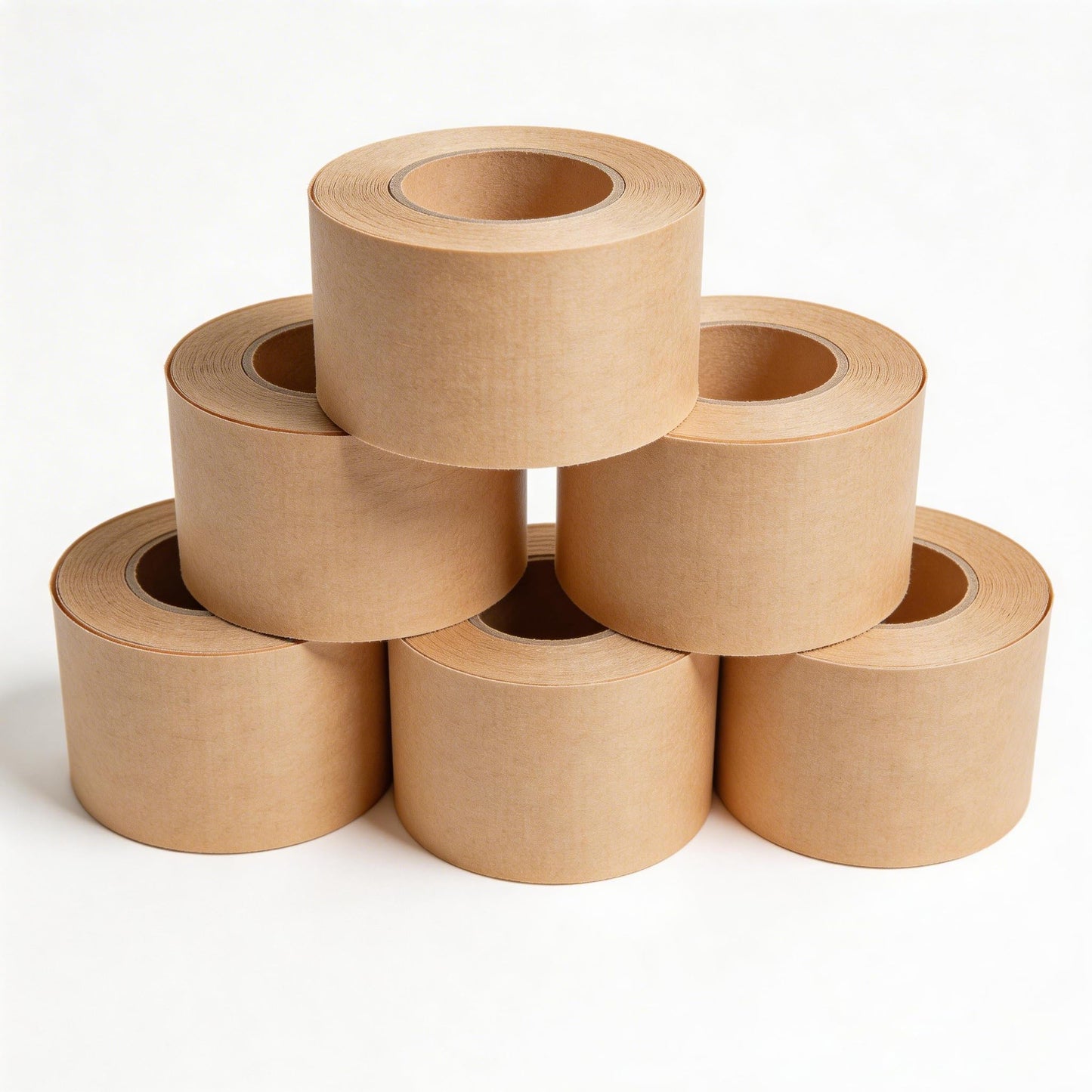 Joisonwoo Water Activated Gummed Kraft Paper Tape, Water Activated Tape Brown, 6-Rolls 2.75" x375ft, Heavy Duty for Moving & Tamper Evident Shipping